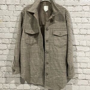 Joie Flannel Shacket Medium Jacket Coat